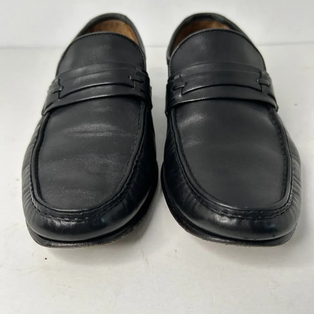 Allen Edmonds‎ MODENA Black Leather Dress Men's 7 D Shoe Loafer Italy EUC
